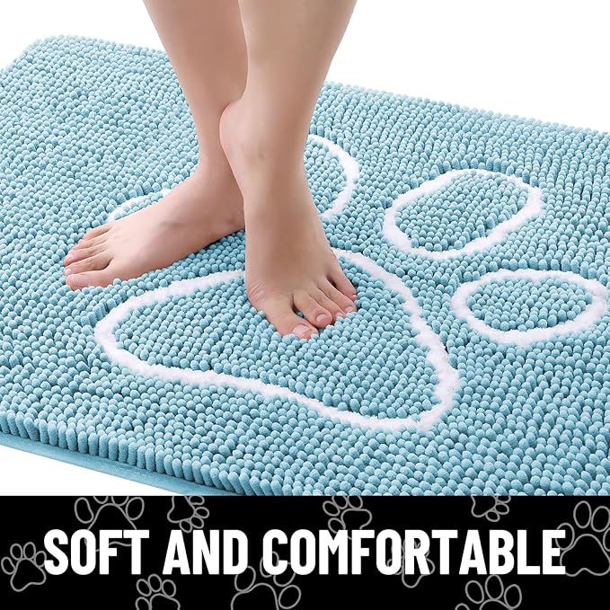 Smiry Dog Door Mat for Muddy Paws, Absorbent Dirt Trapper Non Slip Quick Dry - Image 4