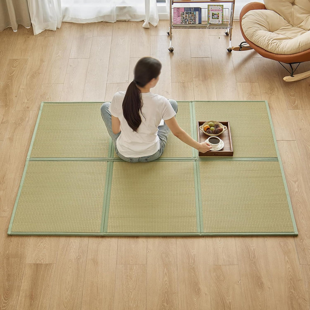 Natural Rush Grass Floor Tatami Mat,Queen, 79" x 59" x 0.5"