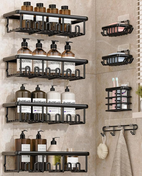 8 Pack Adhesive Rustproof Shower Shelves by Unknown