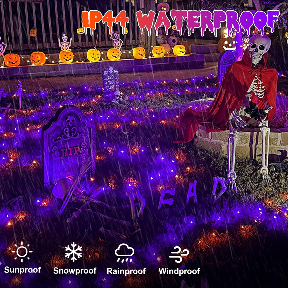 Halloween String Lights Orange and Purple 165ft 500 LED