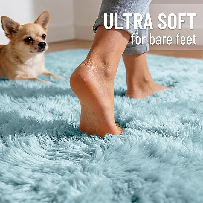 OLANLY Area Rugs for Living Room Bedroom, Machine Washable 4x5.9 ft Soft Fluffy - Image 4