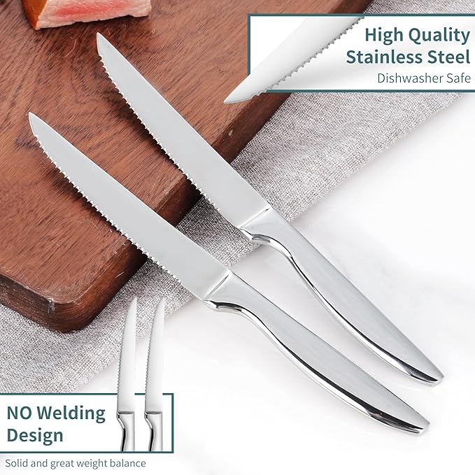 Steak Knife Set of 8, Serrated Steak Knife, Kitchen Steak Knives, Steak Knives - Image 4