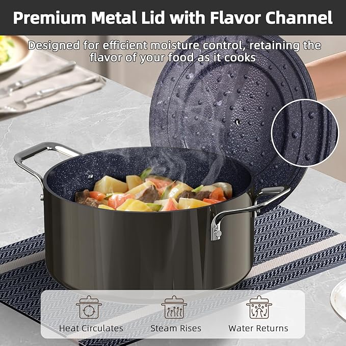 Nuwave Lux 13pc Forged Lightweight Cookware Set PFAS Free, Healthy G10 Duralon - Image 4