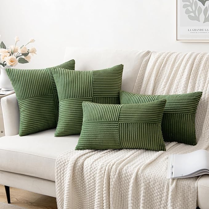MIULEE Moss Green Decorative Throw Pillow Covers 16x16 Inch - Image 4