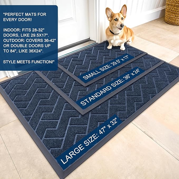 OLANLY Front Door Mat Indoor Outdoor Entrance, Waterproof All-Season, - Image 2