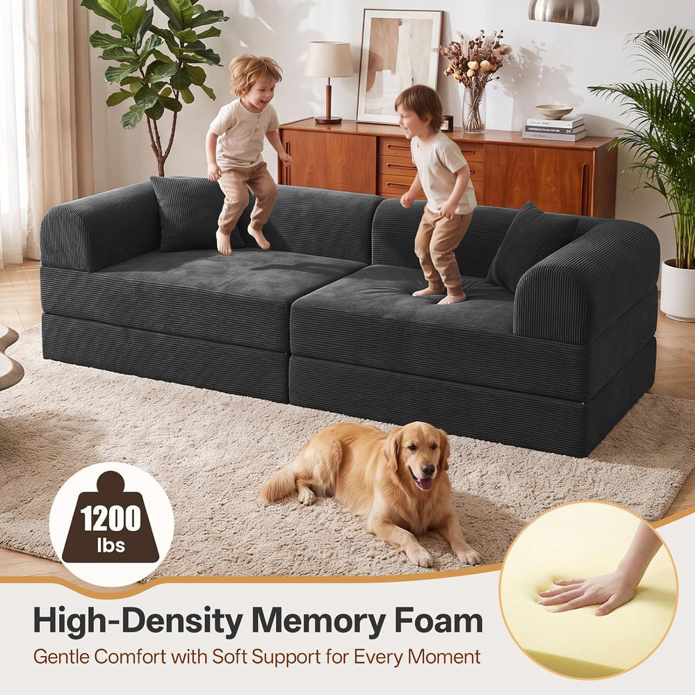 74.8’’Convertible Futon Sofa Bed, Boneless Couch for Living Room