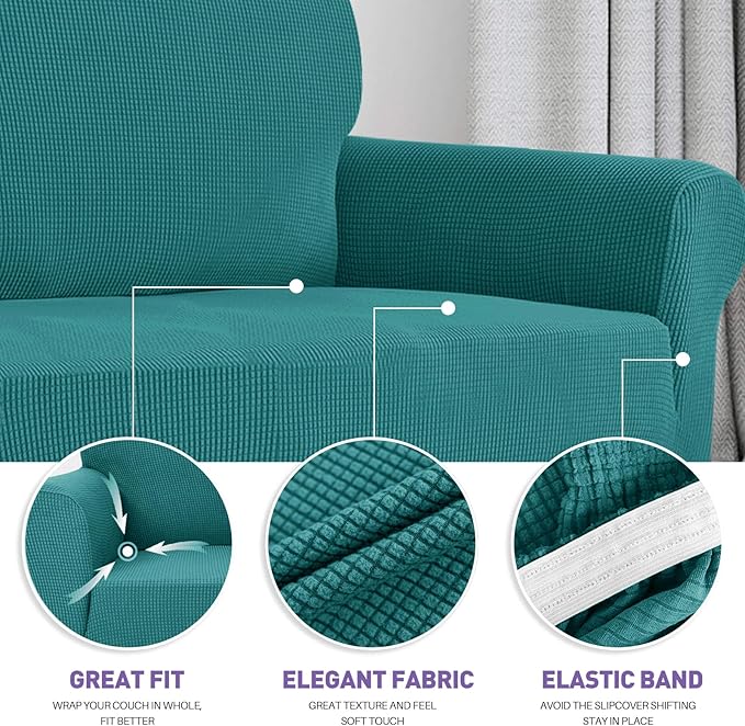 ZNSAYOTX Super Stretch Couch Cover Love Seat Sofa Covers - Image 3