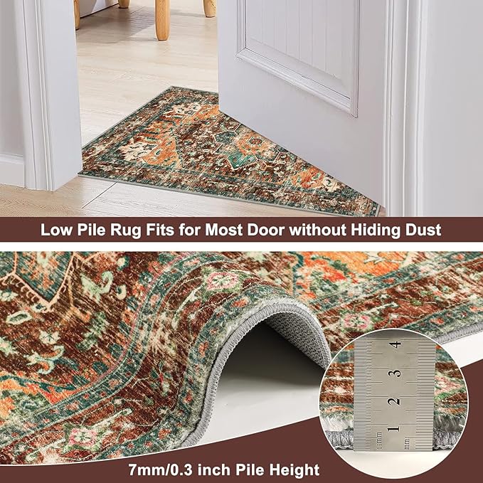 Yamaziot Washable Kitchen Runner Rug Set of 3, Non-Slip Boho Vintage Hallway - Image 4