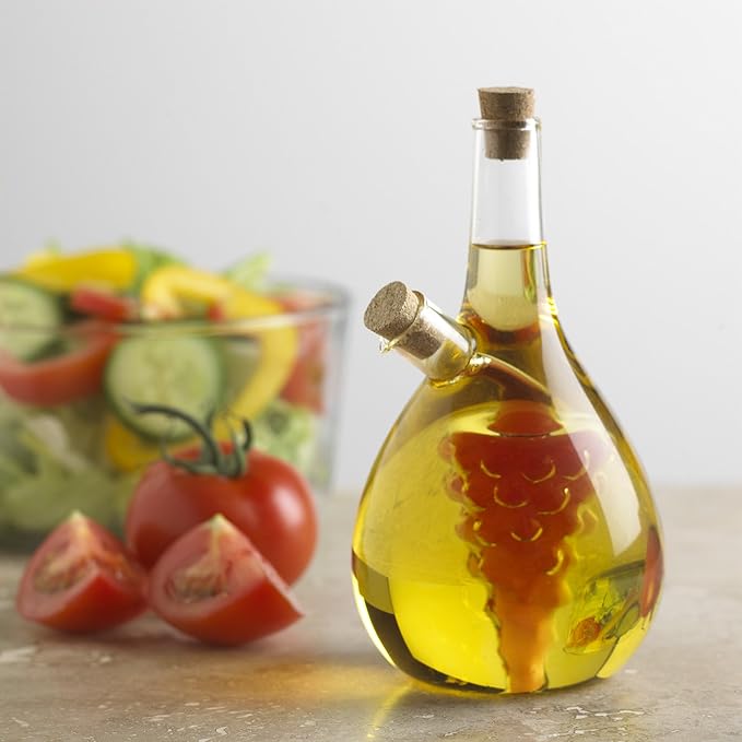 Fox Run Grape Motif Oil and Vinegar Cruet Dispenser Bottle - Image 6