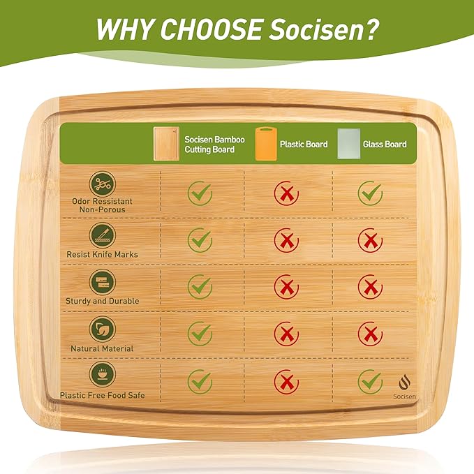 Bamboo Cutting Board Set Non Slip Feet Over Sink Tablas Para Picar Cocina Tabua - Image 8