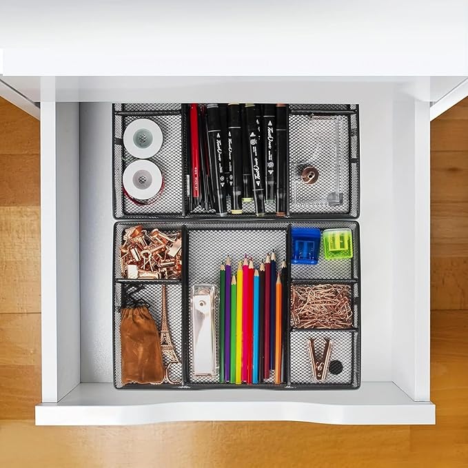 VyGrow Desk Drawer Organizer Tray, Metal Mesh Drawer Organizers Office - Image 6