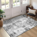 Entryway Rug 3x5 Grey Bedroom Area Rug Washable Non Slip Abstract Boho Rugs by OmpaaHomeDecor