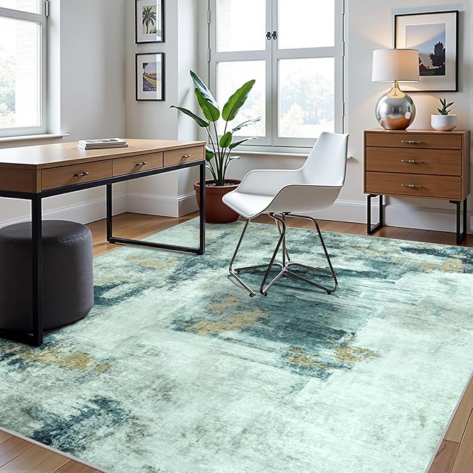 8x10 Area Rugs for Living Room Rug Washable: Abstract Large Rug for Dining Room - Image 3