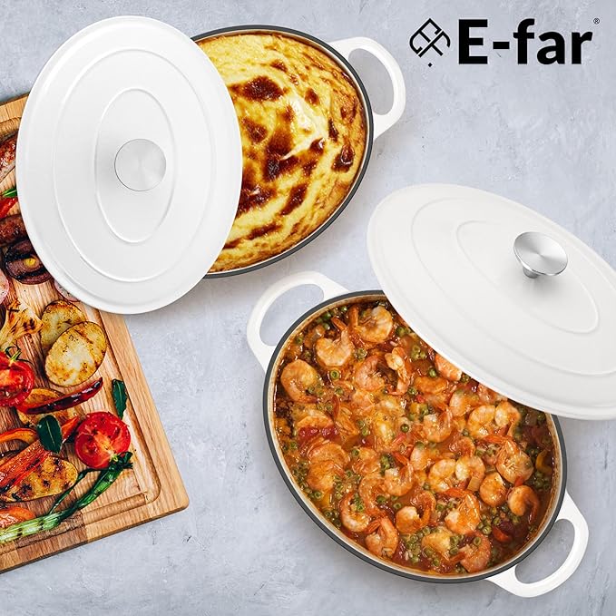E-far 7QT Oval Dutch Oven Pot