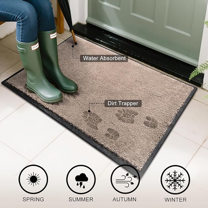 Mibao Dirt Trapper Door Mat for Indoor Outdoor, Waterproof All-Season, - Image 3