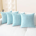 CaliTime Throw Pillow Covers Decorative 18 X 18 Inches Pack of 4 Cozy Chenille by CaliTime