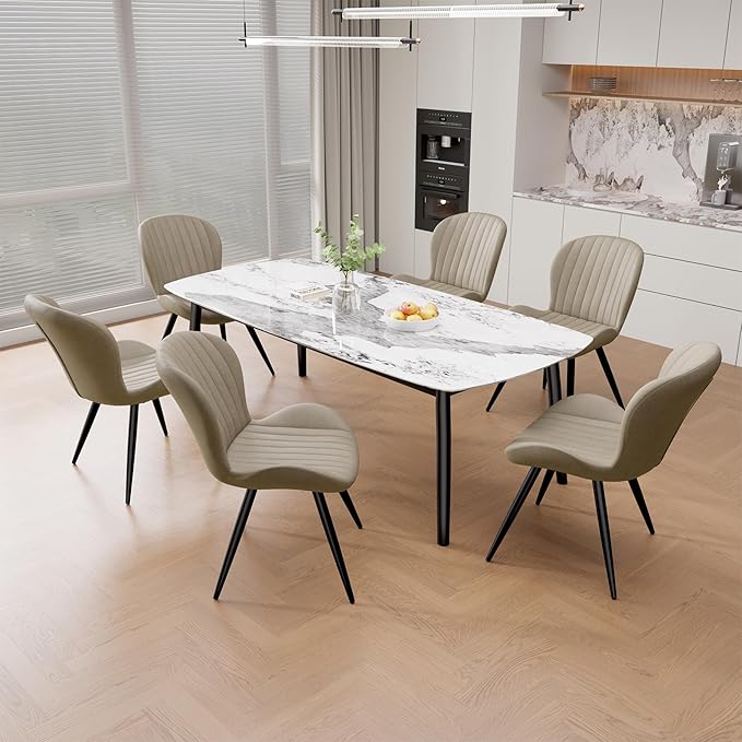 Nalupatio Dining Chairs Set of 6, Modern Dining Room Chairs Comfy Backrest Th...