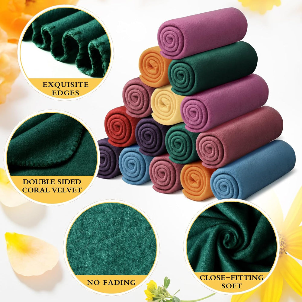 Kinlop 40 Packs Throw Blanket Bulk 60 x 50 Inch, Modern Color