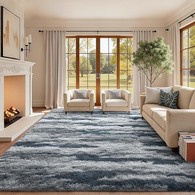 6x9 Ft Large Shag Rugs for Living Room Decor, Tie-Dyed Ultra Soft Fluffy Furry - Image 3