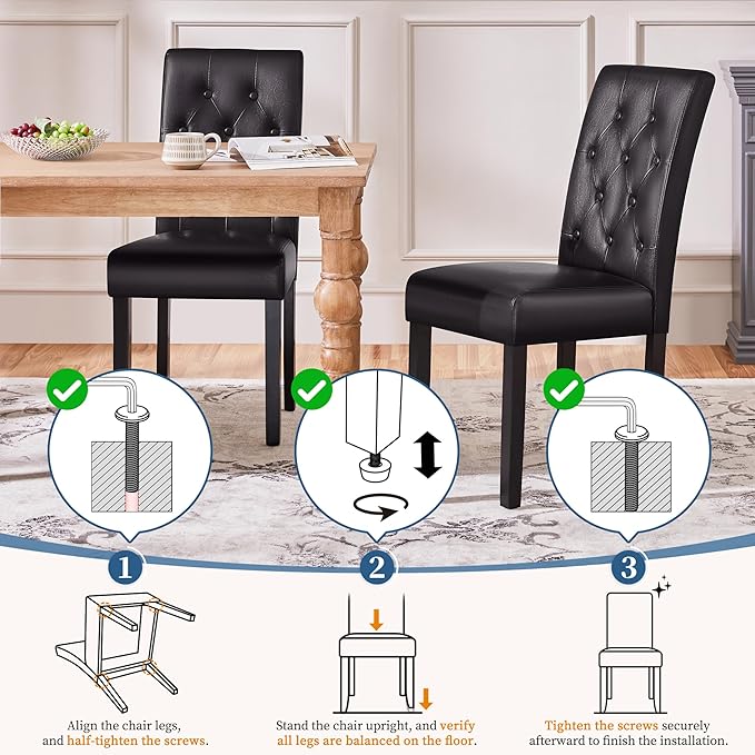 Yaheetech Dining Chairs Set of 6 Modern Style Faux Leather Dining Room Chairs...