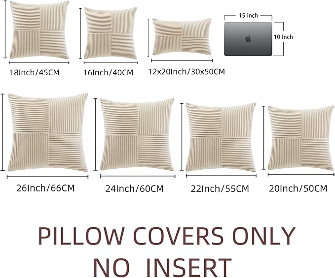 Fancy Homi 2 Packs Tan Lumbar Decorative Throw Pillow Covers 12x20 Inch - Image 8