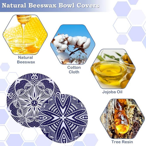 2 Large Reusable Beeswax Bowl Covers - Image 2