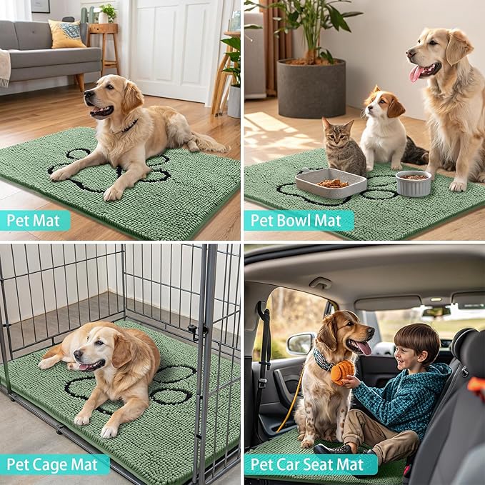 Smiry Dog Door Mat for Muddy Paws, Absorbent Dirt Trapper Non Slip Quick Dry - Image 8