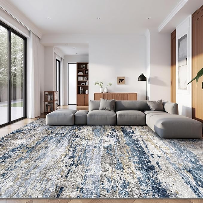 pmtsns Area Rugs 9x12 for Living Room: Washable Rug Modern Abstract Neutral by pmtsns