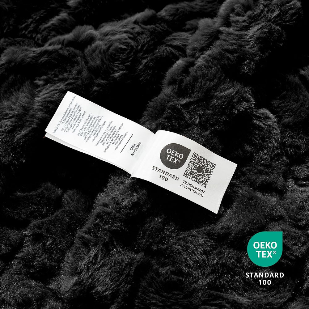 Cozy Bliss Faux Fur Throw Blanket for Couch, Fuzzy Soft Plush Thick Warm Fluf...