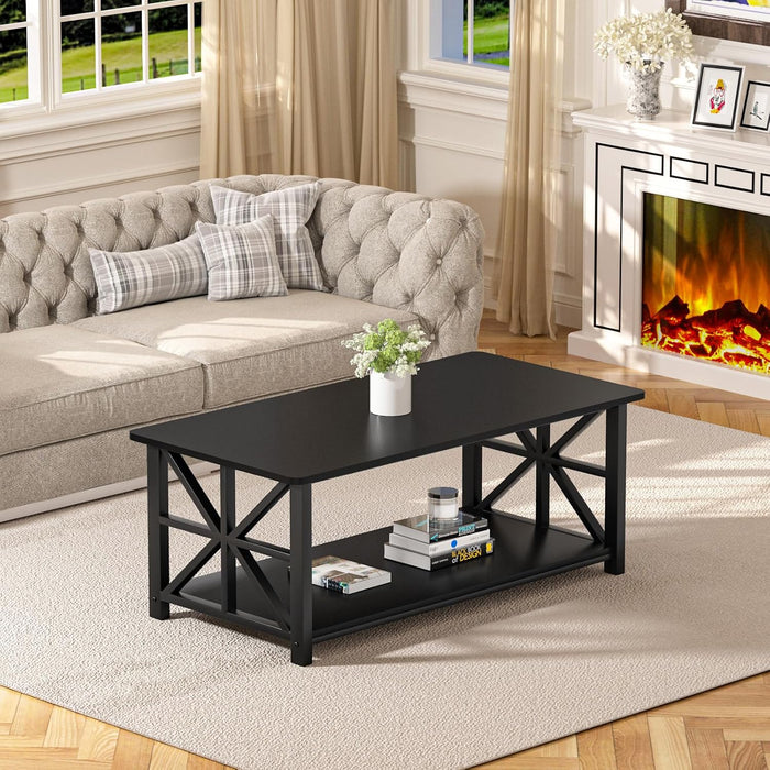 GreenForest Coffee Table for Living Room with Round Corners
