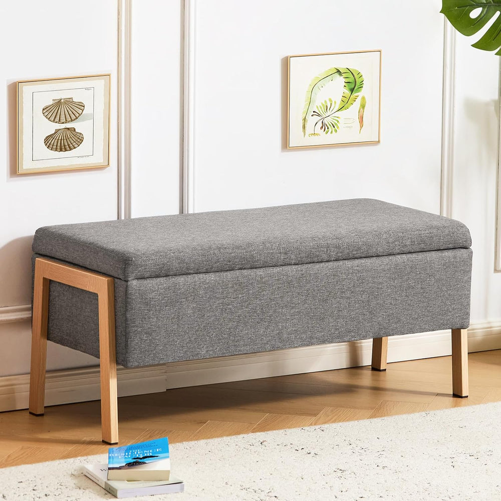 Furniliving Storage Bench for Bedroom, Modern End of Bed Storage Ottoman Benc...