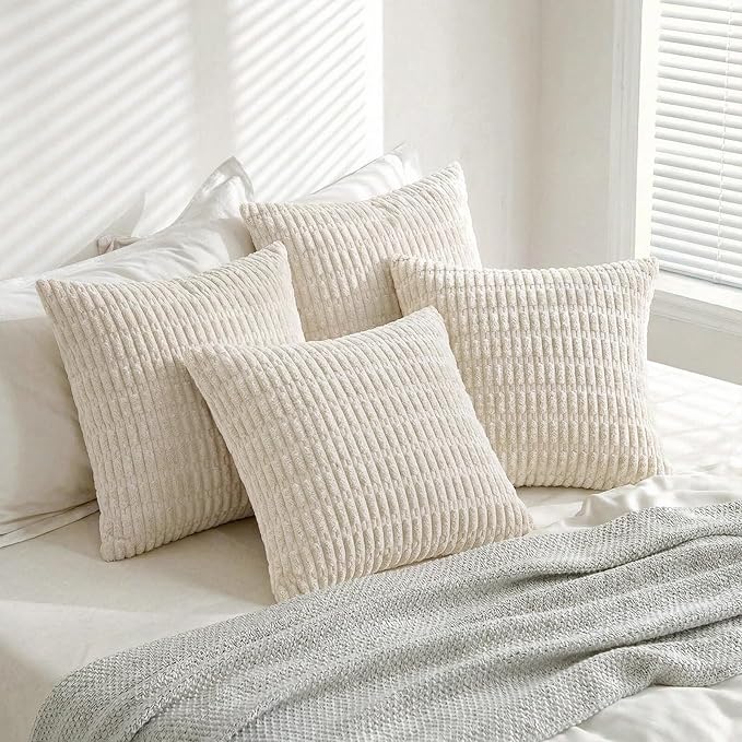 Fancy Homi 4 Packs Boho Cream Decorative Throw Pillow Covers 22x22 Inch - Image 9