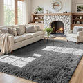 5x7 Area Rugs for Living Room Rug: Soft Fluffy Shag Light Gray Rugs for Bedroom by CarpetAddColortoYourLife