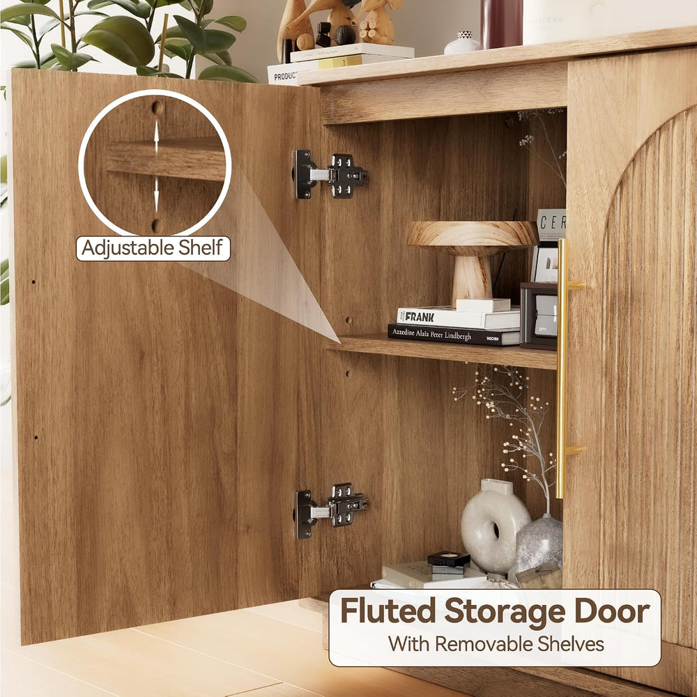 Modern Buffet Cabinet with Storage, 59.1”Sideboard Cabinet, OAK
