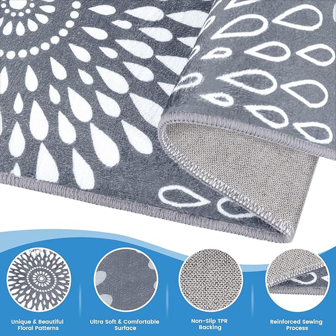 StepRite Runner Rug 2 x 8 ft, Washable Rugs, Hallway Runner Rugs, Kitchen - Image 3