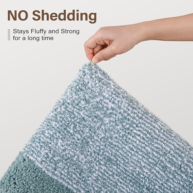 48x32 Large Bathroom Rugs Washable Non Slip, Dusty Blue Bath Mat - Image 8