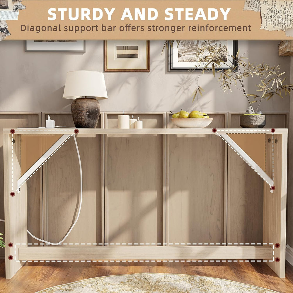 TIQLAB 9.1 Inch Narrow Console Table with Power Outlet,Sofa Table Set of 2，To...