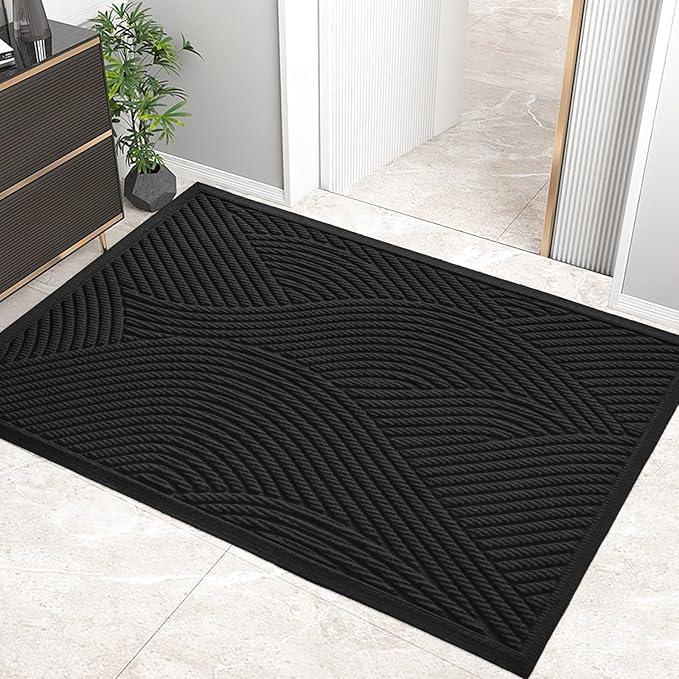 HIYARD Sturdy Front Door Mat, Absorbent Muddy Dirt Resist Welcome Door Mats by HIYARD