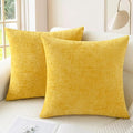 CaliTime Throw Pillow Covers Decorative 16 X 16 Inches Pack of 2 Cozy Chenille by CaliTime