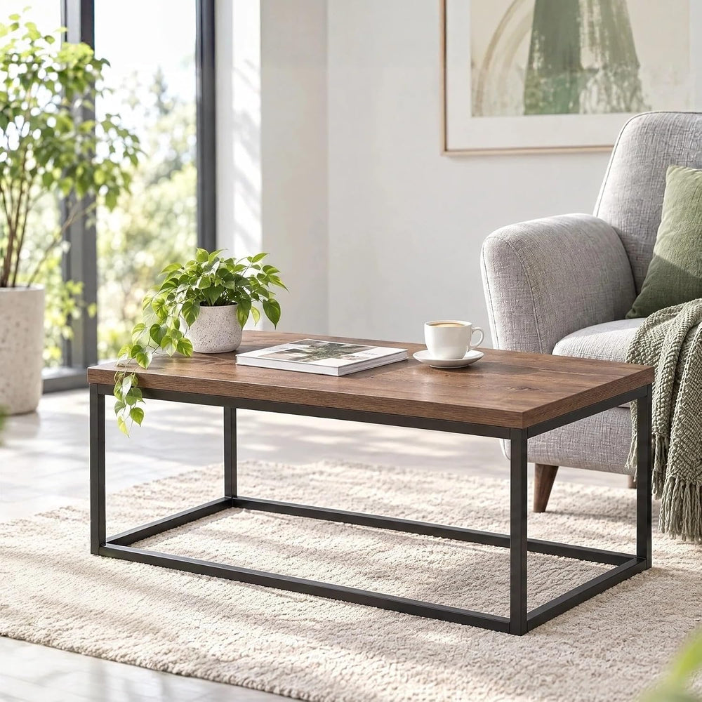 40" Dark Walnut Coffee Table, Extra Thick 1.2" Top, Medium Size