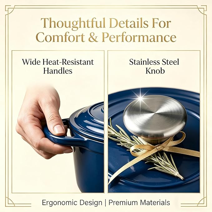 QuliMetal Enameled Cast Iron Cookware Set, 4-Piece Pots and Pans Set - Image 8