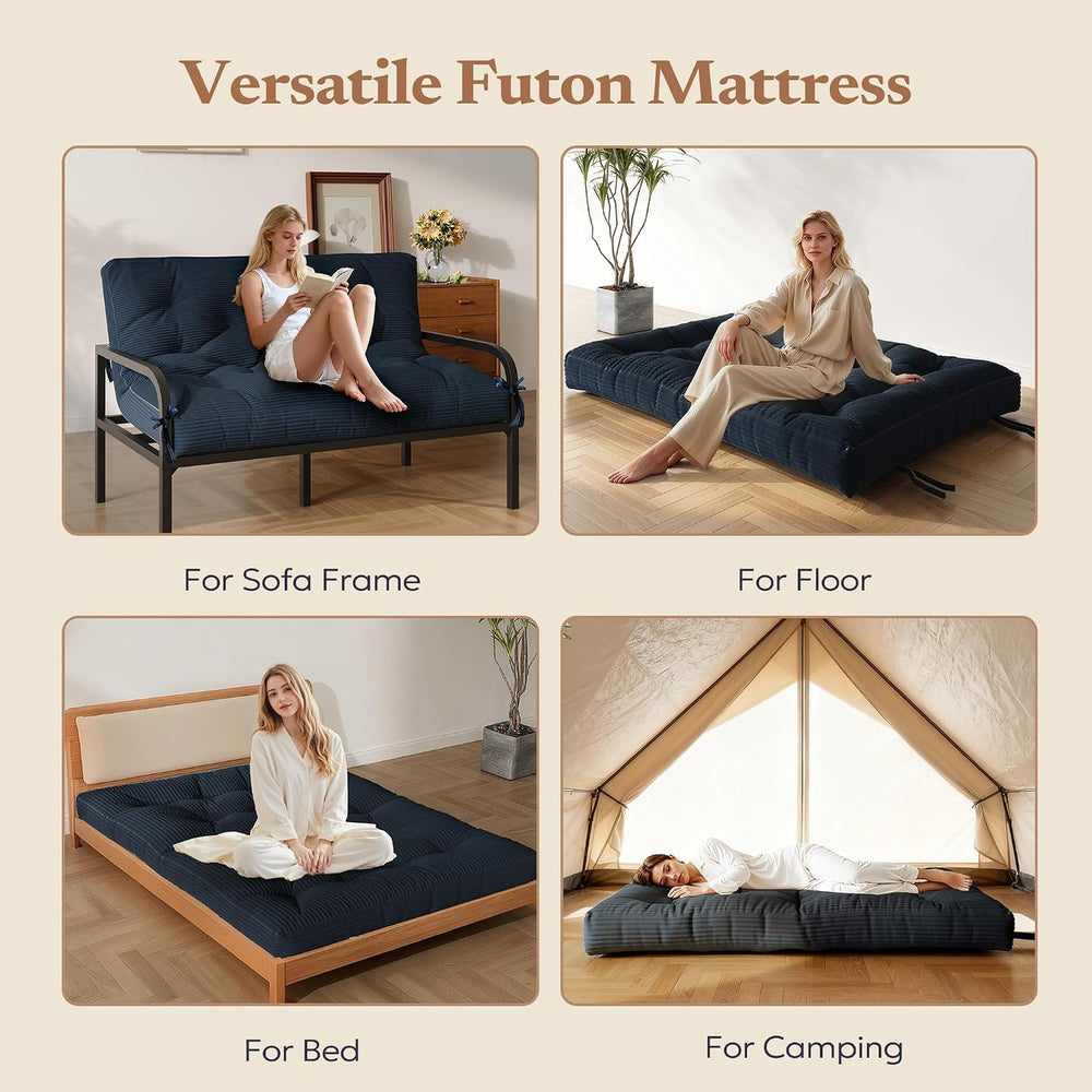 Furnify 6" Futon Mattress Queen Size, Futons Sofa Couch Bed with Straps,...