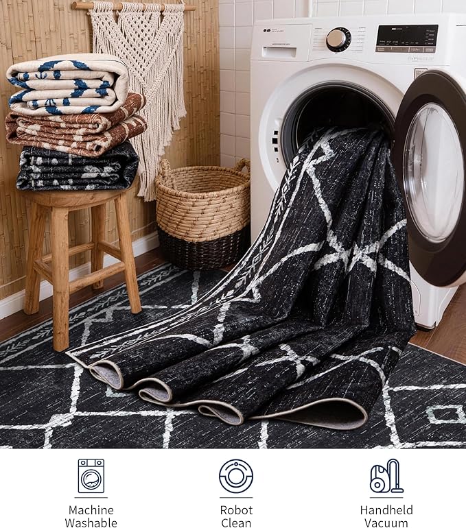 YIHOUSE Moroccan Area Rugs for Living Room 5x7, Western Geometric Soft Low-Pile - Image 6