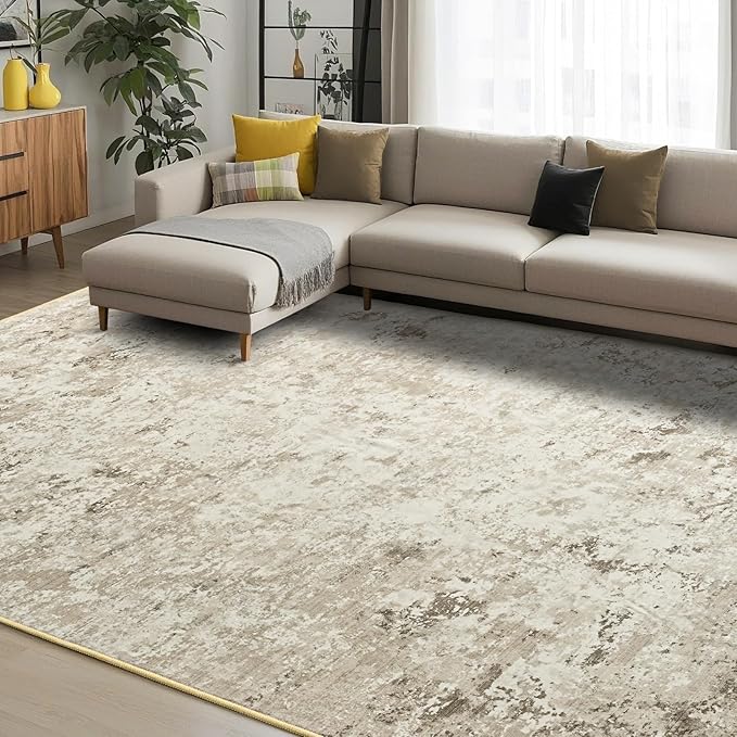 Toneed Abstract Area Rug 5x8 Modern Washable Rug Soft Non Slip Rug Low Pile - Image 2