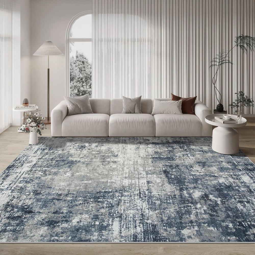 Aelenmu 10x14 Area Rugs for Living Room Dining Room Washable Blue Grey