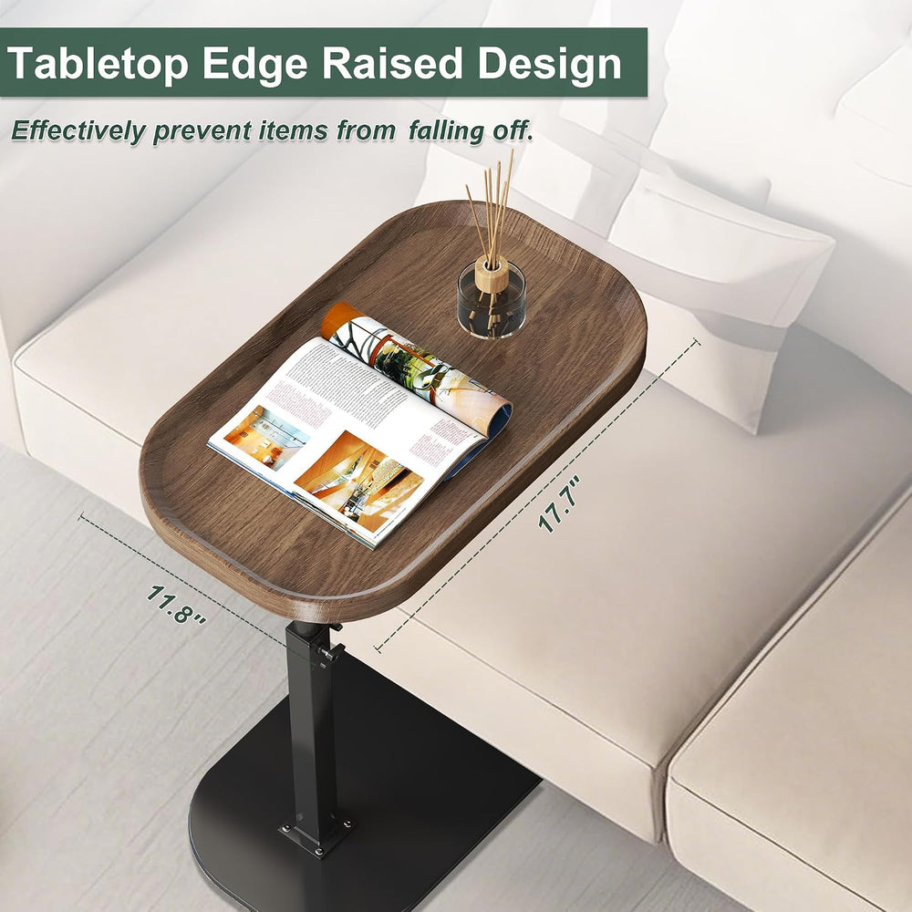 Adjustable Height C Shaped Side Table, Couch Tables That Slide Under, C Side ...