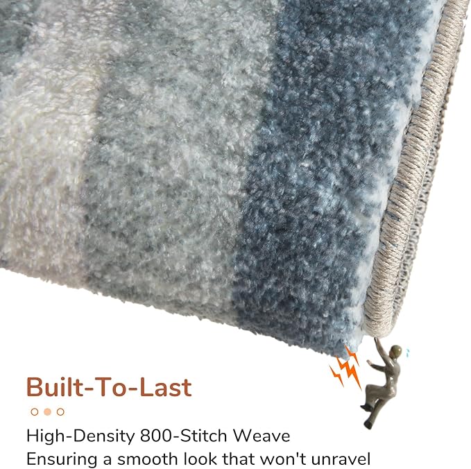 OPPODREAM Border Soft Area Rugs 6x9, Washable Blue Rug - Image 5