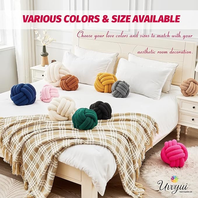 Uvvyui Knot Pillow Ball, Soft Home Decorative Pillows, Round Throw Pillow - Image 6