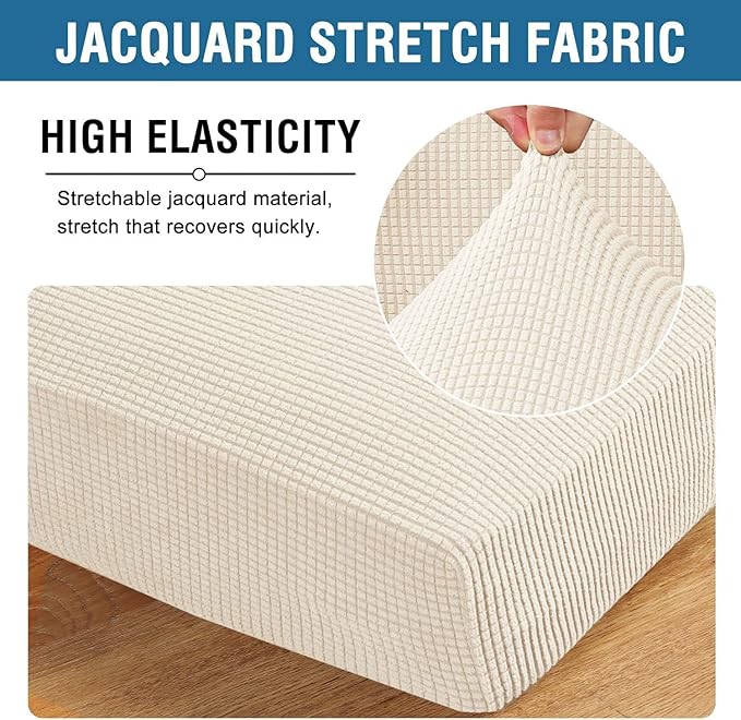 H.VERSAILTEX Super Stretch Individual Seat Cushion Covers Sofa Covers Couch - Image 4