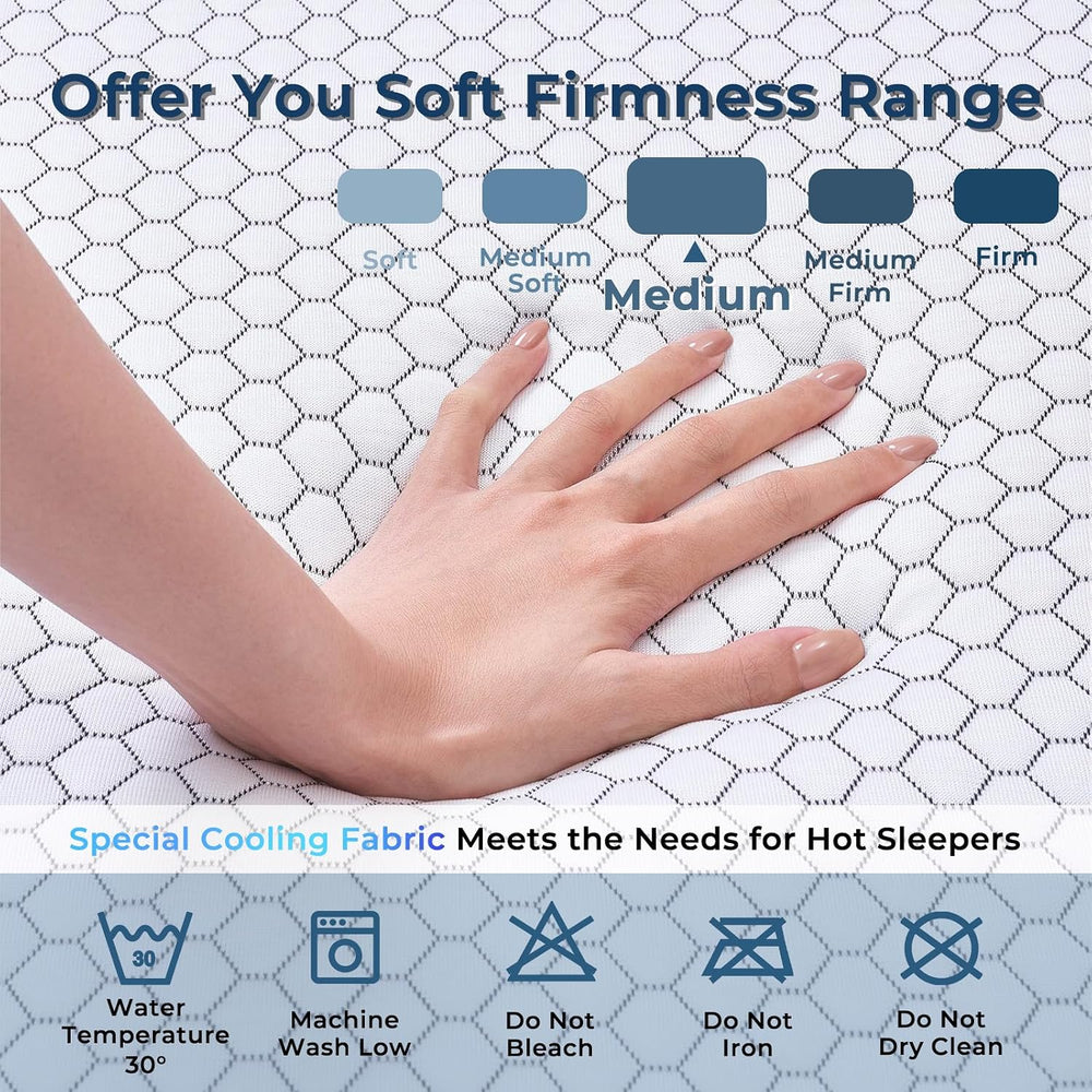 Odorless Foldable Mattress Medium Queen Size 80" x 60" x 6"